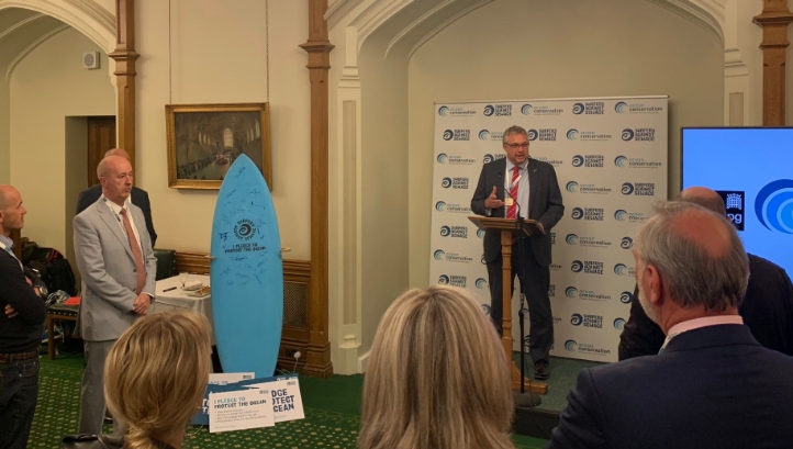 The strategy was launched by MPs Steve Double (centre) and Geraint Davies (left)